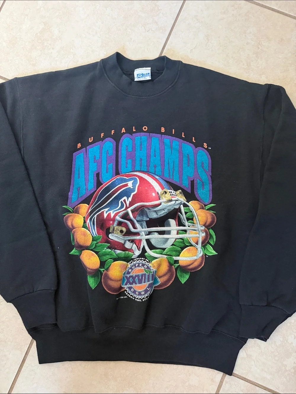 Buffalo Bills Black AFC Champs Graphic Crewneck Sweatshirt